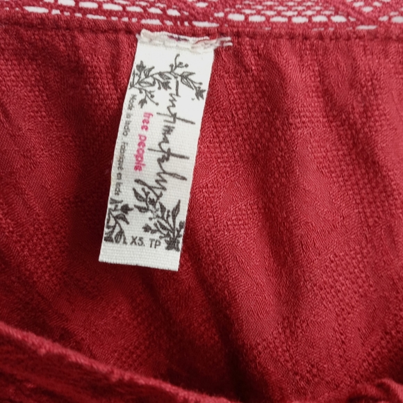 Free People Intimately Dark Red Tiered Camisole - Picture 4 of 9